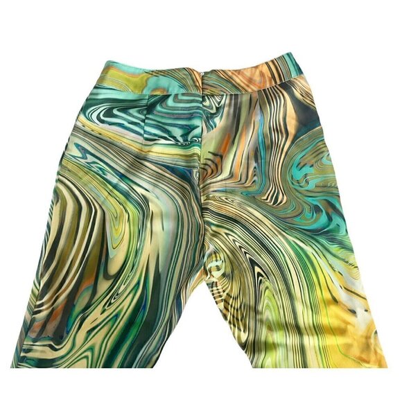 Dolls Kill Poster Girl Hypnotic Habits Green Turquoise Kick Flare Pants Womens S - Picture 6 of 9